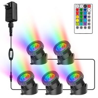 Rgb Pond Lights With Timer Super Bright Led Underwater Submersible Colorful Landscape Spotlights Remote Control Ip68 Waterproo