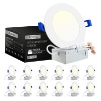 Adetu 12 Pack 4 Inch Ultra-Thin Led Recessed Ceiling Light With Junction Box Recessed Lighting 5000K Daylight, 9W 80W Eqv, Dimmable Can-Killer Downlight - Etl And Energy Star Certified