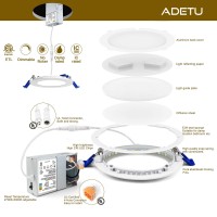 Adetu 12 Pack 4 Inch Ultra-Thin Led Recessed Ceiling Light With Junction Box Recessed Lighting 5000K Daylight, 9W 80W Eqv, Dimmable Can-Killer Downlight - Etl And Energy Star Certified