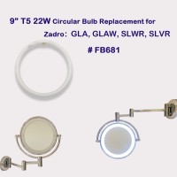 9 Inch (Fb681) T5 Circular Bulb Replacement For Zadro Gla, Glaw, Slwr, Slvr Makeup Mirror,22W Fluorescent Bulb,G10Q 4 Pin Inward, 6500K Daylight Fluorescent Lamp