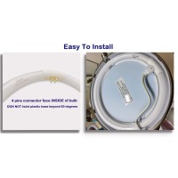 9 Inch (Fb681) T5 Circular Bulb Replacement For Zadro Gla, Glaw, Slwr, Slvr Makeup Mirror,22W Fluorescent Bulb,G10Q 4 Pin Inward, 6500K Daylight Fluorescent Lamp