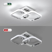 Caneoe Led Hallway Ceiling Light Fixtures Square Modern Ceiling Lamp 6000K Chrome Finish Indoor Ceiling Lighting Fixture For H