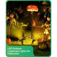 Edishine Halloween Spotlights Outdoor With 6Ft Cord 120V Weatherproof Outdoor Flood Stake Lights E26 Base Par38 Bulb Plug In F