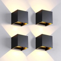 Mille Lucciole 4 Pack Outdoor Wall Lights Exteriorinterior Led Wall Sconces Ip65 Waterproof Square Aluminum Wall Lamps Outdoor