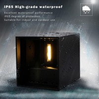 Mille Lucciole 2 Pack Led Outdoor Wall Lights Exteriorinterior Up And Down Lights Ip65 Waterproof Wall Sconces Square Aluminu