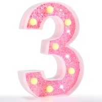 Pooqla Marquee Numbers Lights Light Up Numbers Battery Powered Glitter Lighted Numbers For Birthday Party Shiny Led Numbers F