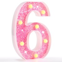 Pooqla Marquee Numbers Lights Light Up Numbers Battery Powered Glitter Lighted Numbers For Birthday Party Shiny Led Numbers F