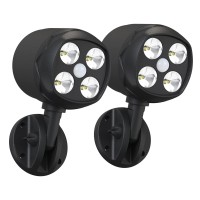 Yuyotrre Motion Sensor Outdoor Lights,2 Pack Spot Lights Battery Powered Provide 12W 600 Lumen 6000K Waterproof Led Lights Cordless Light With Adjustable Heads Used For Garden Yard And Stairs