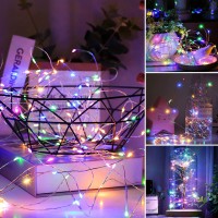 12 Pack Fairy Lights Battery Operated, 7 Ft 20 Led Waterproof Silver Wire Twinkle Lights, Battery Operated Fairy Lights For Bedroom Wedding Christmas Decor(Colored