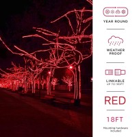 Lamphome Led Rope Light Red Led 216Led 18Ft 110V With Indoor And Outdoor Decorative Lighting,Waterpro Of Light With Ul Certified