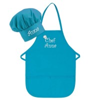 The Apronplace Personalized Chef Any Name Child Apron And Hat Set Add Your Own Name For Kids, Kitchen, Baking