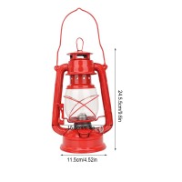 Vintage Oil Lamp, Storm Wick Metal Kerosene Lamp Large Capacity Portable Burning Lantern Light For Camping Hiking Outdoor Patio Decoration(Red)