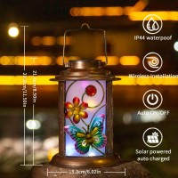 Hanging Solar Lantern, Solar Lanterns Outdoor Hanging, Solar Lanterns Outdoor Waterproof, Butterfly Decor Retro Metal Outdoor Lantern For Patio,Courtyard,Lawn,Garden