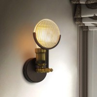 Ozzki Wall Mounted Light Retro Industrial Wall Light Sconce Iron Art Nostalgic Glass Lampshade Wall Lamp E27 Edison Metal Restaurant Lighting Fixture Industry Vintage Loft Bar Bedroom Bedsides Decor R