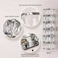 Crystal Wall Sconces Modern Luxury Light Fixtures Indoor Chrome Lamp Elegant Vanity Wall Lighting Mount For Living Room Bedroom