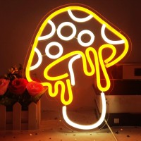 Mushroom Neon Sign Dimmable Led Cute Night Light 3D Wall Art Mushroom Neon Signs For Game Room Bedroom Decor Holiday Gift For Ch