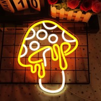 Mushroom Neon Sign Dimmable Led Cute Night Light 3D Wall Art Mushroom Neon Signs For Game Room Bedroom Decor Holiday Gift For Ch