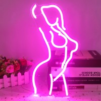 Lady Neon Signs Dimmable Lady Neon Lights Led Neon Signs Wall Decor Sign Room Decor Women Neon Lights For Bedroom Bar Man Cave Room Pub Store Club Party Wall Art Decoration(15.7X8.9 Inches,Pink)