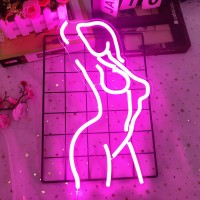 Lady Neon Signs Dimmable Lady Neon Lights Led Neon Signs Wall Decor Sign Room Decor Women Neon Lights For Bedroom Bar Man Cave Room Pub Store Club Party Wall Art Decoration(15.7X8.9 Inches,Pink)