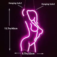 Lady Neon Signs Dimmable Lady Neon Lights Led Neon Signs Wall Decor Sign Room Decor Women Neon Lights For Bedroom Bar Man Cave Room Pub Store Club Party Wall Art Decoration(15.7X8.9 Inches,Pink)