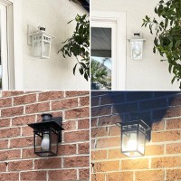 Hifeele 2 Pack Motion Sensor Outdoor Lights Wall Mount Lantern White Dusk To Dawn Outdoor Lighting Antirust Waterproof Exteri