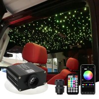 Amki Updated 16W Rgbw Fiber Optic Light Twinkle Music Mode Mixed 295Pcs 98Ft Cables App Remote Sound Control Car Home Starlig