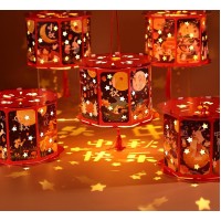 4Pcs Red Chinese Midautumn Festival Lantern Diy Chinese Traditional Hand Made Lanterns About The Ancient Moon Festival Home Hol