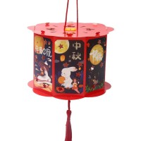 4Pcs Red Chinese Midautumn Festival Lantern Diy Chinese Traditional Hand Made Lanterns About The Ancient Moon Festival Home Hol