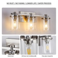 Diniluse 3 Light Bathroom Vanity Light Brushed Nickel Vanity Lights Over Mirror Brushed Nickel Vanity Lighting Fixtures For Ba