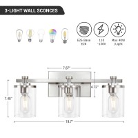 Diniluse 3 Light Bathroom Vanity Light Brushed Nickel Vanity Lights Over Mirror Brushed Nickel Vanity Lighting Fixtures For Ba