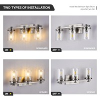 Diniluse 3 Light Bathroom Vanity Light Brushed Nickel Vanity Lights Over Mirror Brushed Nickel Vanity Lighting Fixtures For Ba