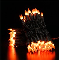 Glownova Brown Wireorangeincandescent Bulb 100 Mini String Lights For Indoor Halloween Tree Home Party Festival Decoration