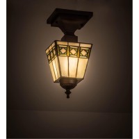 Meyda Tiffany Lighting 139925 Diamond Band Mission One Light Flushmount Ceiling Light Bronze Dark TiffanyMica Multicolor Please refer to the datasheet for all product specifications Meyda Tiffany Lighting MPN 139925