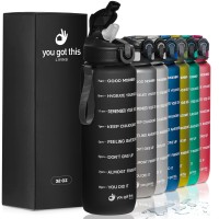 This hourly water tracker bottle is designed to help you achieve your goals get passionate with drink time the hydration water bottles come in a 32 oz water bottle 64 oz water bottle with straw and a large 1 gallon jug with straw A perfect water bottle wi