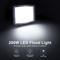 Houssem 200W Led Flood Light Outdoor, 20000Lm Led Work Light, Ip67 Waterproof Outside Floodlight 6000K Daylight White Super Brights Security Light Fixture For Backyard, Garden, Garage, Playground