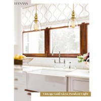 Hanass Pendant Lights, Brushed Gold Pendant Lighting For Kitchen Island, Clear Glass Pendant Light Fixtures, Hanging Light Fixtures With Adjustable Height, Md89426-A