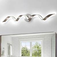 Huoku Dimmable Modern Led Bathroom Vanity Light 32 Inch 20W Spiral Design Bathroom Light Fixtures Over Mirror Wall Light Fixtu