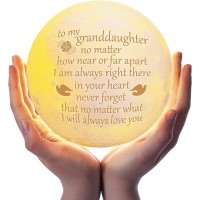 Funnli Granddaughter Gifts From Grandma, Christmas Birthday Gifts For Granddaughter Moon Lamp, 3D Printed Moon Light With Wooden Stand, Mothers Day Anniversary Wedding Gifts For Granddaughter