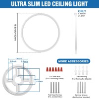 Lzhome Led Ceiling Light 42W 4500Lm Ultrathin Surface Mount Light Fixtures 158 Inch 3000K4500K6000K 3Cct Selectable Flush