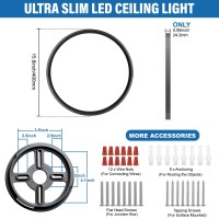 Lzhome Led Ceiling Light 42W 4500Lm Ultrathin Surface Mount Light Fixtures 158 Inch 3000K4500K6000K 3Cct Selectable Flush