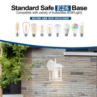 Ashop Modern Outdoor Wall Sconce 1-Light White Outdoor Wall Lantern Traditional Outdoor Wall Light With Clear Glass Shade