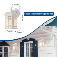 Ashop Modern Outdoor Wall Sconce 1-Light White Outdoor Wall Lantern Traditional Outdoor Wall Light With Clear Glass Shade