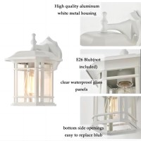 Ashop Modern Outdoor Wall Sconce 1-Light White Outdoor Wall Lantern Traditional Outdoor Wall Light With Clear Glass Shade