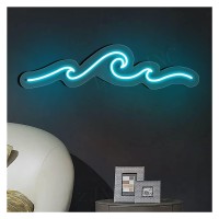 Dzizjnc Wave Neon Signs Lights For Bedroom, Usb Powered Neon Sign Handmade For Home Room Shop Wall Decoration