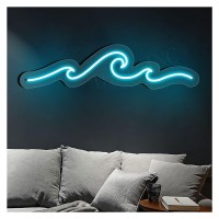 Dzizjnc Wave Neon Signs Lights For Bedroom, Usb Powered Neon Sign Handmade For Home Room Shop Wall Decoration