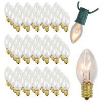 Iconikal 5-Watt Bulk Night Light Candelabra Bulbs, Clear, C7, 88-Count