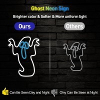 Halloween Ghost Neon Light Flickering Boo Neon Signs For Wall Decor 163X13 Inch Usb Powered Led Halloween Ghost Neon Light F