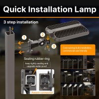 Demilare 300W Led Parking Lot Light Quick Installation Adjustable Arm Mount Shoebox Light 5000K 45000Lm Dusk To Dawn Light 100