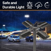 Demilare 300W Led Parking Lot Light Quick Installation Adjustable Arm Mount Shoebox Light 5000K 45000Lm Dusk To Dawn Light 100