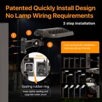 Demilare Led Parking Lot Light 200W 30000Lm 5000K Street Light With Dusk Dawn Photocell Adjustable Arm Mount Shoebox Lights 10